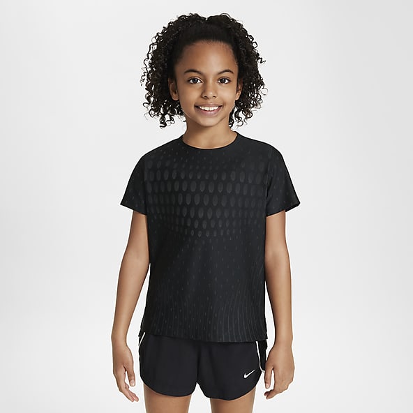 Girls black nike top shop